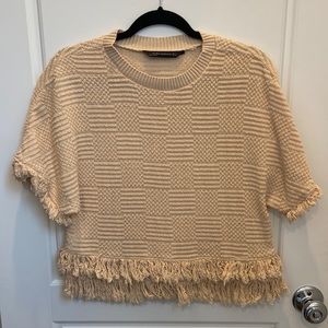 MUST GO TODAY - Zara Tweed Top with Fringe